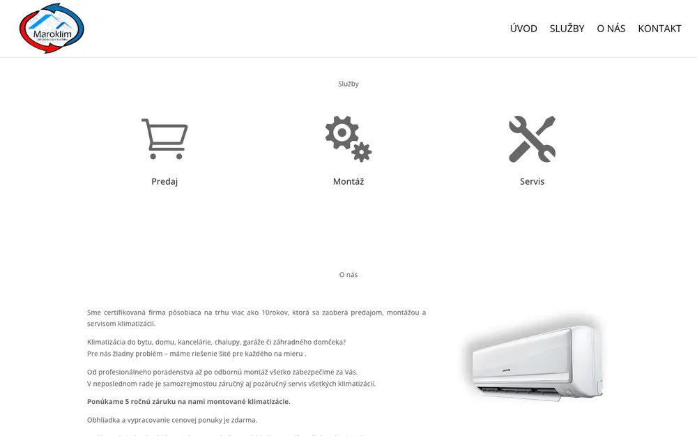 Pôvodný web maroklim.sk