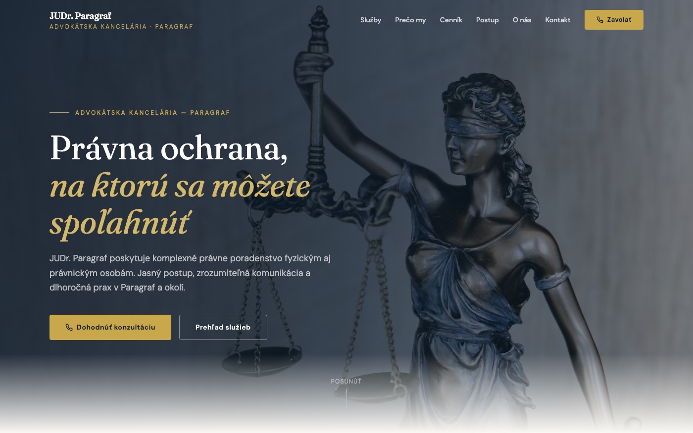 Návrh webu pre advokátsku kanceláriu