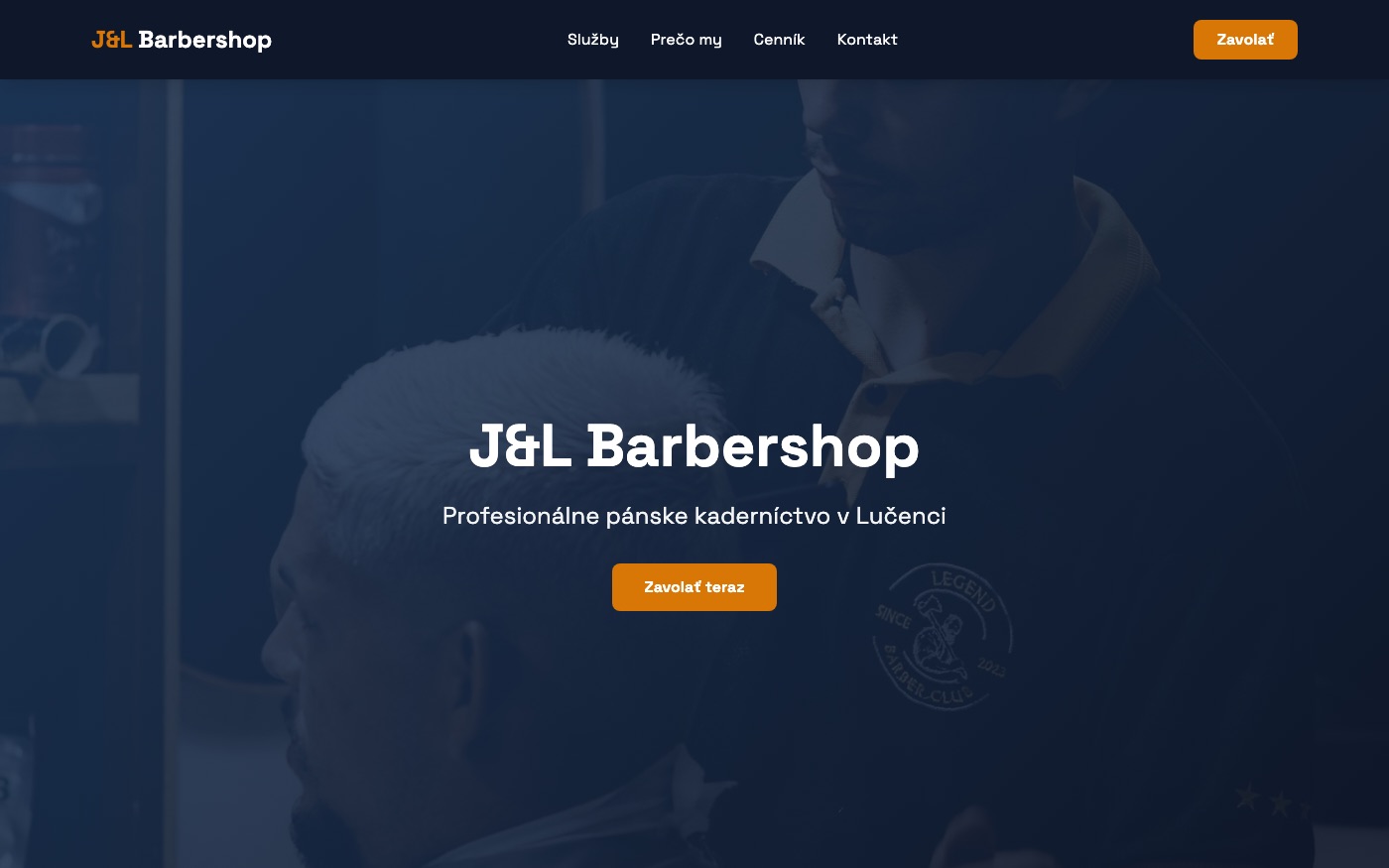 Návrh webu pre barbershop
