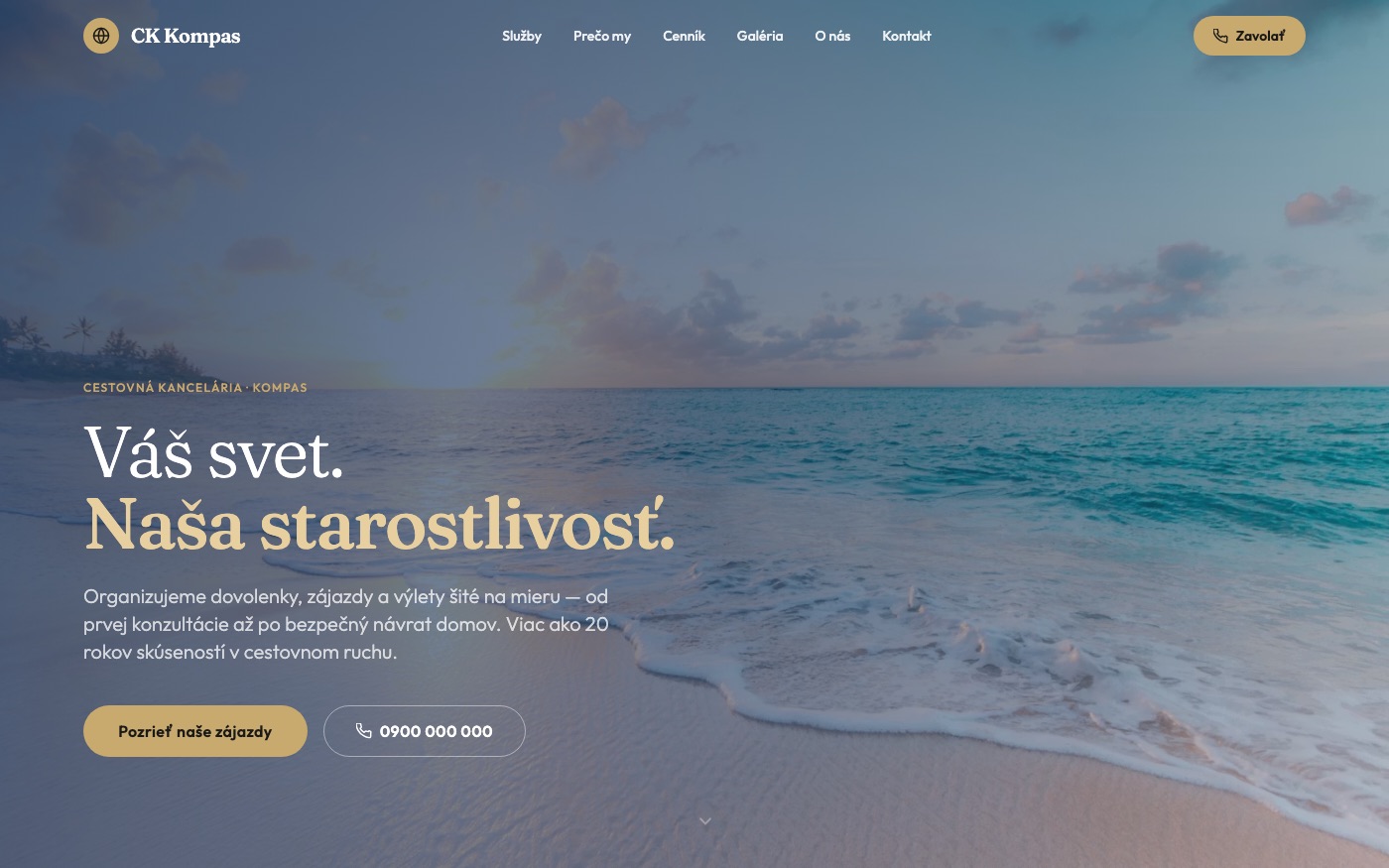 Návrh webu pre cestovnú kanceláriu