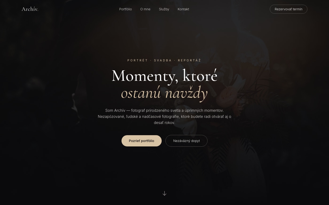 Návrh webu pre fotografa
