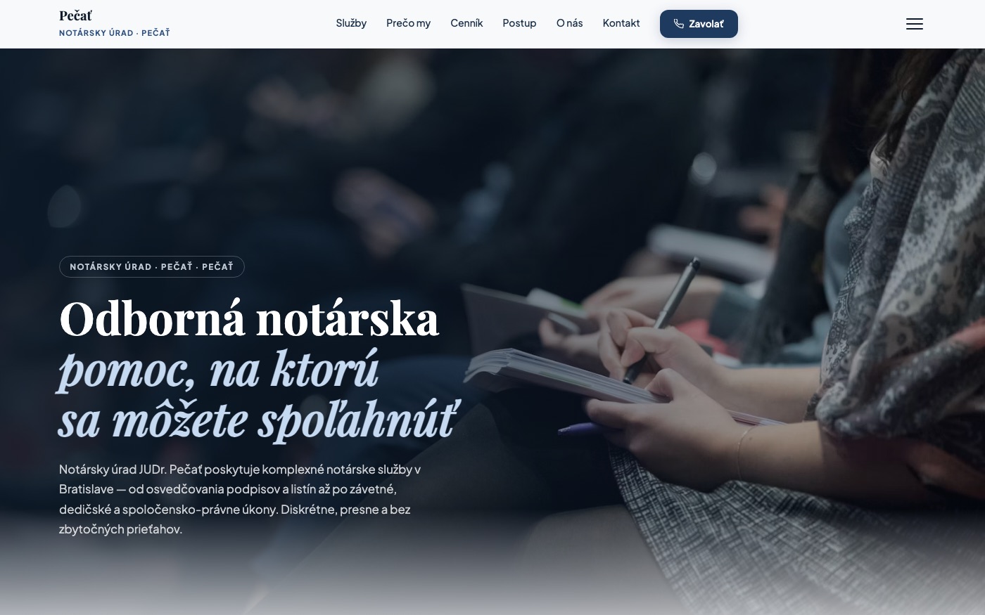 Návrh webu pre notársky úrad
