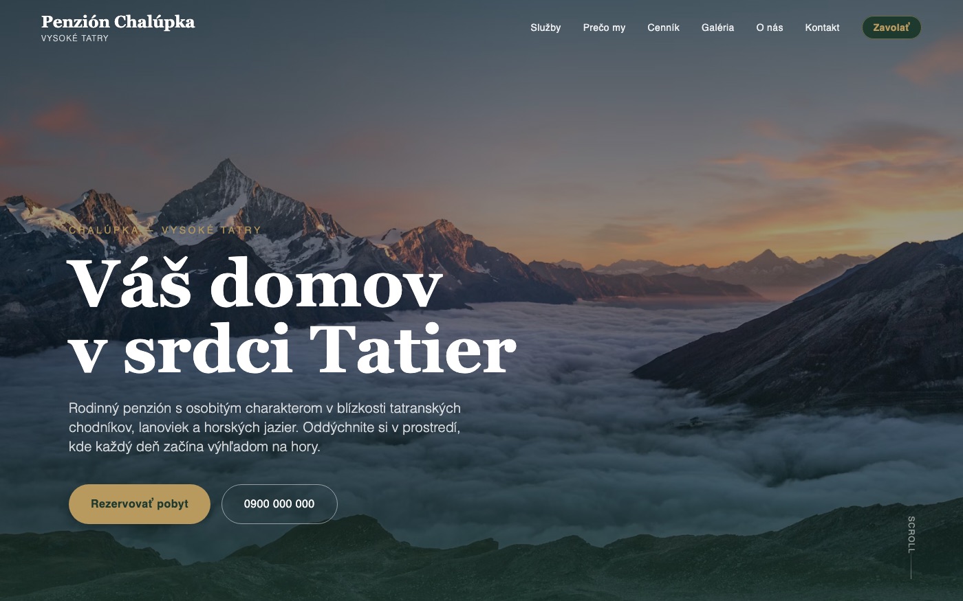Návrh webu pre penzión