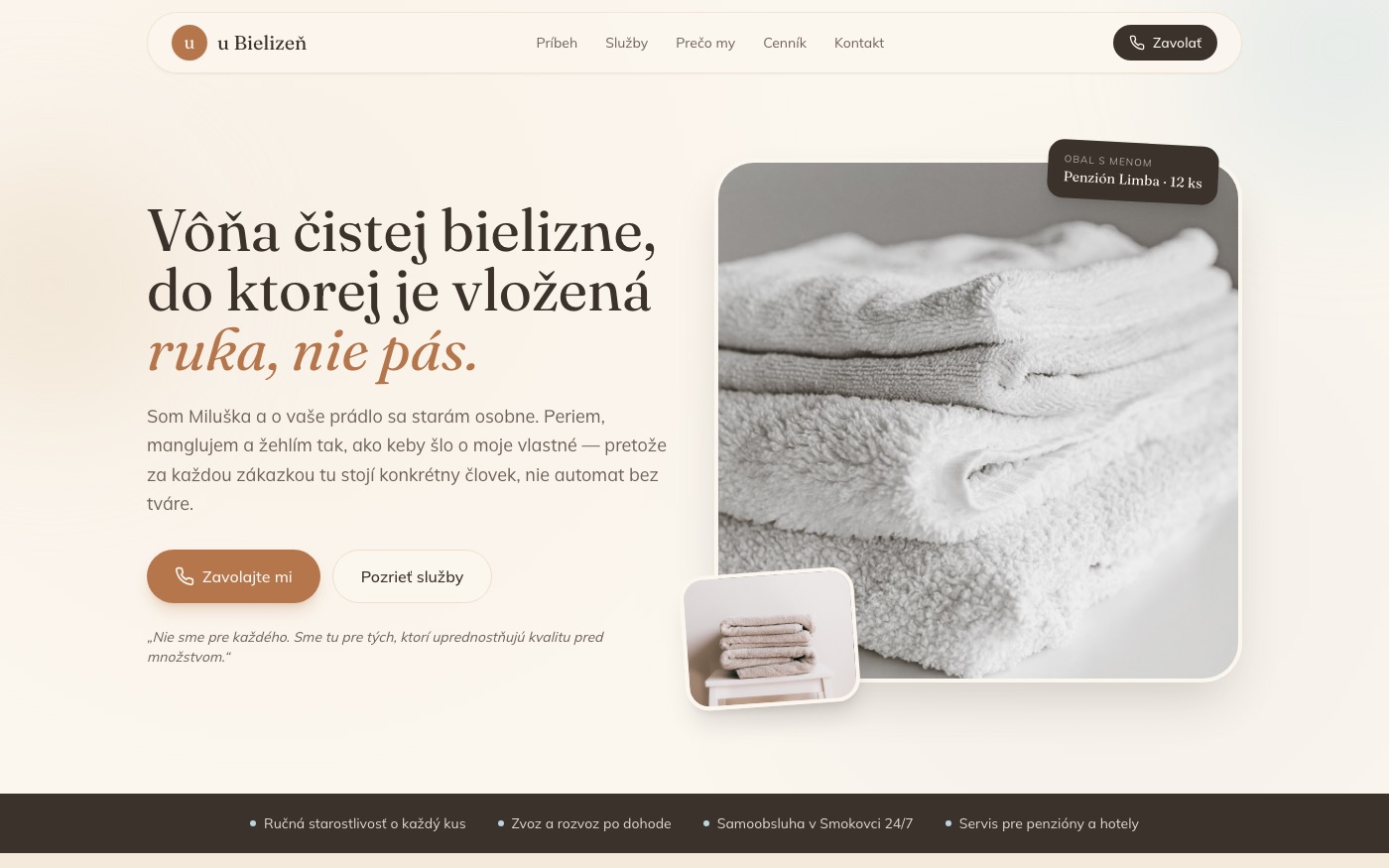 Návrh webu pre práčovňu