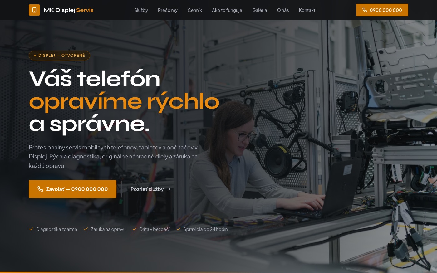 Návrh webu pre servis mobilov a počítačov
