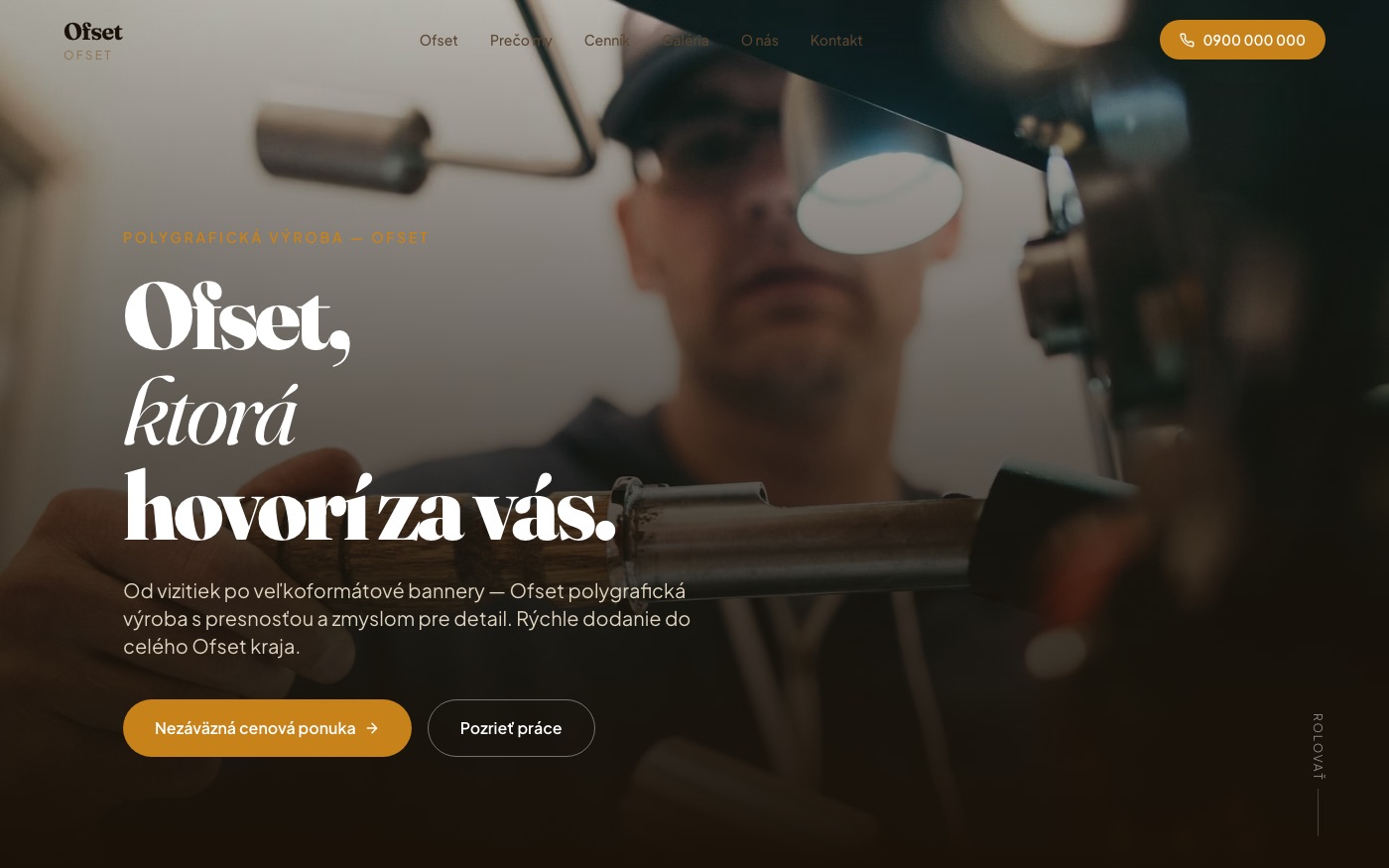 Návrh webu pre tlačiareň