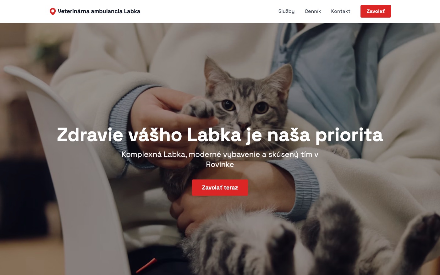Návrh webu pre veterinárnu ambulanciu