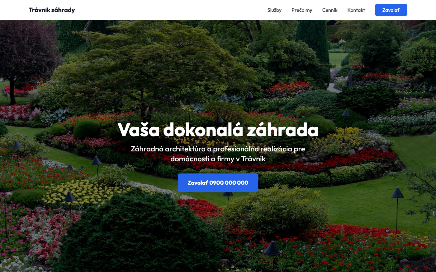 Návrh webu pre záhradnú architektúru